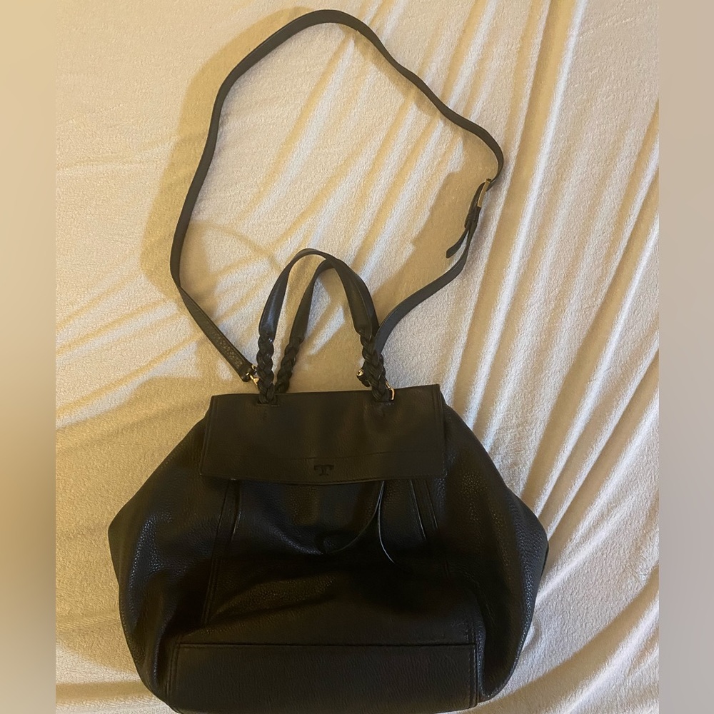 Tory Burch Half Moon Leather Top Handle Bag